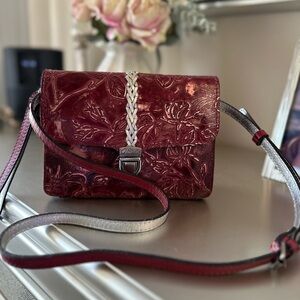Patricia Nash Burgundy Floral Crossbody Bag